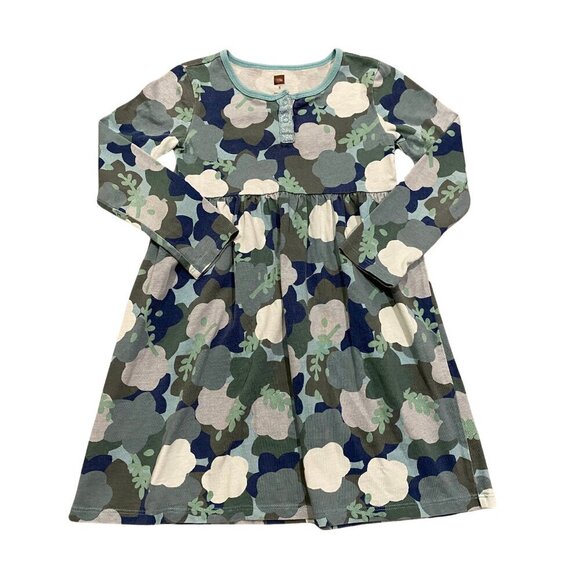 Tea Collection Girl's Blue/Green Floral Dress - Size 5 - Excellent! - Picture 1 of 1